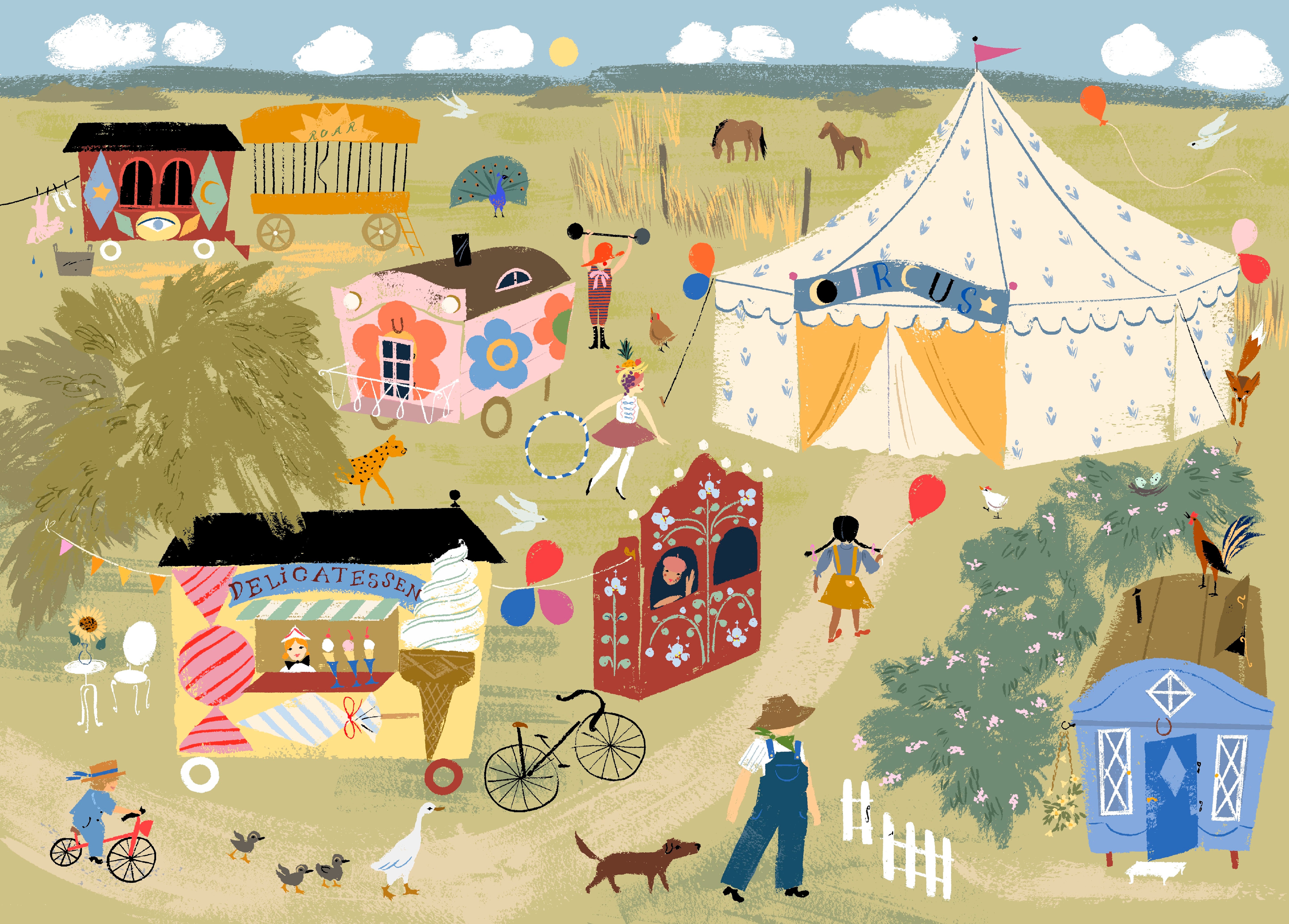 Tyyni Puzzle - 1000 pieces, Circus by Mirva Malmgren