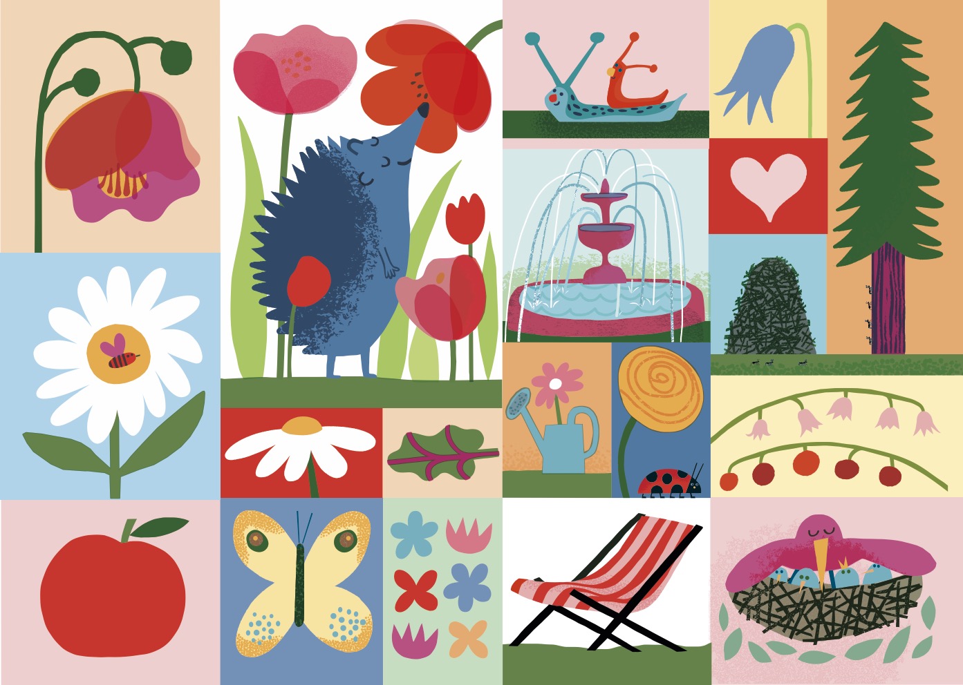 Tyyni Puzzle - 1000 pieces, Garden by Hanna Siira